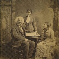 Frederick Douglass and two women, c. 1884